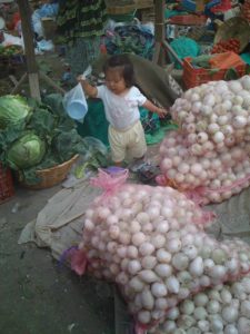 Guatemala - La Antiqua Market Girl and Onions