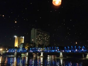 Thailand - Chaing Mai Krathong Loi Lanterns Over River