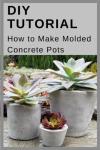 DIY TUTORIAL for How to Make Molded Concrete Pots; www.dianeukeshares.com
